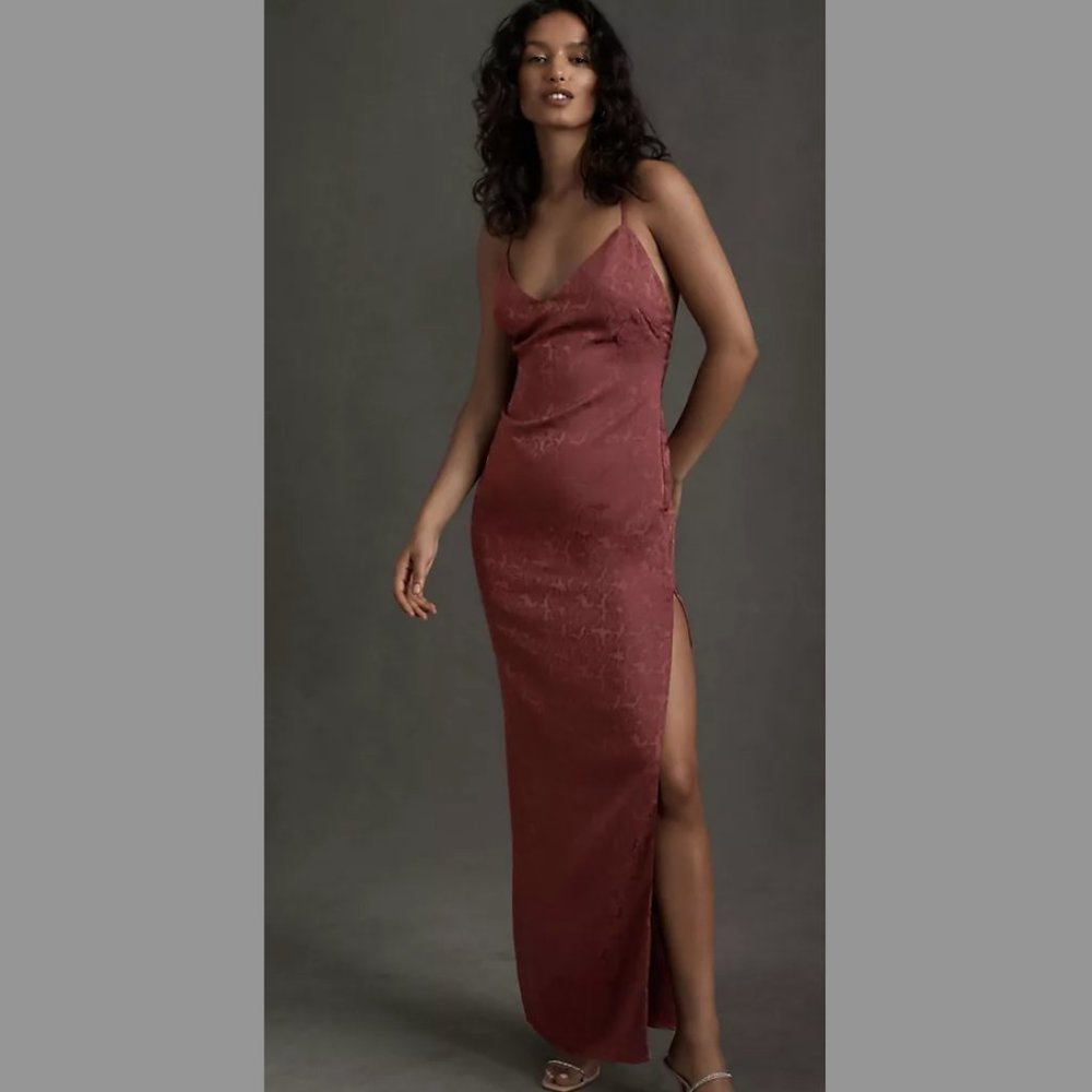 Anthropologie Fame and Partners Arya Jacquard Slip Dress